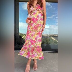 Show Me Your MuMu Lane Midi Dress in Carnaby Floral